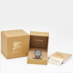 Pre Owned Burberry The City BU9380 Black Dial Ceramic Stainless Steel Men's Wristwatch 43 mm