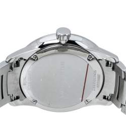 Pre Owned Burberry Silver Beige Stainless Steel Classic BU10004 Men's Wristwatch 40 mm