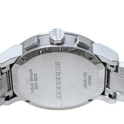 مملوكة مسبقًا ساعة يد رجالية بربري كرونوغراف ذا سيتي بي يو9363 ستانلس ستيل زرقاء 42 مم