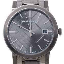 Burberry Grey Ion Plated Stainless Steel The City BU9007 Men's Wristwatch 38 MM