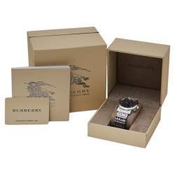 مملوكة مسبقًا Burberry Blue Stainless Steel Heritage Chronograph BU1360 Men's Wristwatch 40 mm