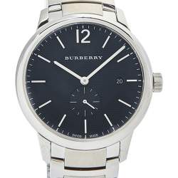 Pre Owned Burberry Black Stainless Steel Classic BU10005 Men's Wristwatch 40mm