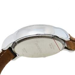 Pre Owned Burberry White Stainless Steel The Utilitarian House Check BU7820 Men's Wristwatch 42 mm