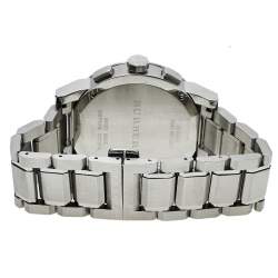 Pre Owned Burberry Silver Stainless Steel Classic Chrono BU9350 Men's Wristwatch 42 mm
