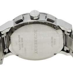 Pre Owned Burberry Silver Stainless Steel Classic Chrono BU9350 Men's Wristwatch 42 mm