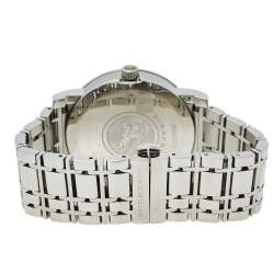 Pre Owned Burberry Silver Stainless Steel Heritage BU1350 Men's Wristwatch 38 mm