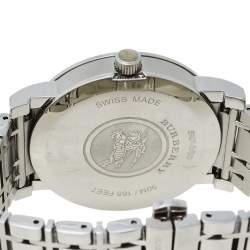 Pre Owned Burberry Silver Stainless Steel Heritage BU1350 Men's Wristwatch 38 mm