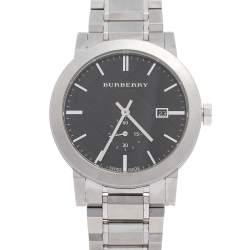 Pre Owned Burberry Black Stainless Steel BU9901 Men's Wristwatch 42 mm