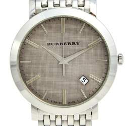 Pre Owned Burberry Grey Stainless Steel BU1723 Men's Wristwatch 40 mm