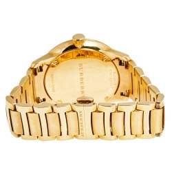 Pre Owned Burberry Champagne Rose Gold Plated Stainless Steel Classic Round BU10013 Men's Wristwatch 40 mm