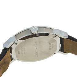 مملوكة مسبقًا ساعة يد رجالية بربري هيريتدج BU9024 جلد ستانلس ستيل رصاصي 38 مم