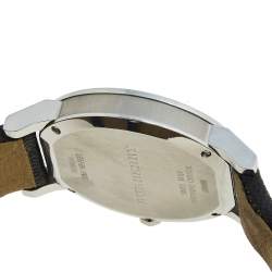 مملوكة مسبقًا ساعة يد رجالية بربري هيريتدج BU9024 جلد ستانلس ستيل رصاصي 38 مم