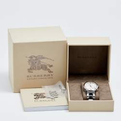 Pre Owned Burberry Silver Stainless Steel The City BU9750 Men's Wristwatch 38 mm