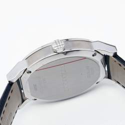 Pre Owned Burberry Silver Stainless Steel Leather The City BU9008 Men's Wristwatch 38 mm