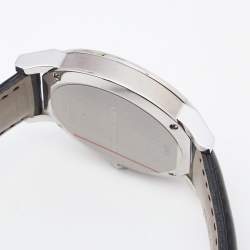 Pre Owned Burberry Silver Stainless Steel Leather The City BU9008 Men's Wristwatch 38 mm