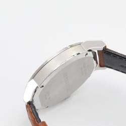 Pre Owned Burberry Black Stainless Steel Leather The City BU9905 Men's Wristwatch 42 mm