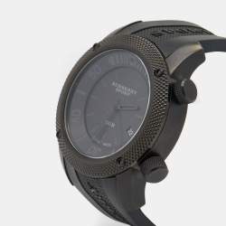 Pre Owned Burberry Black PVD Coated Stainless Steel Rubber Sport BU7724 Men's Wristwatch 44 mm