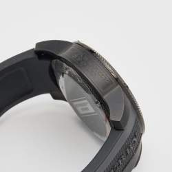 Pre Owned Burberry Black PVD Coated Stainless Steel Rubber Sport BU7724 Men's Wristwatch 44 mm