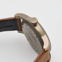 مملوكة مسبقًا Burberry Black Ion Plated Stainless Steel Leather Military BU7831 Men's Wristwatch 40 mm 