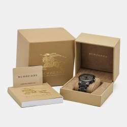 Pre Owned Burberry Grey Ion Plated Stainless Steel The City BU9354 Men's Wristwatch 42 mm 