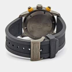 Pre Owned Burberry Grey PVD Coated Stainless Steel Rubber Endurance BU7713 Men's Wristwatch 44 mm