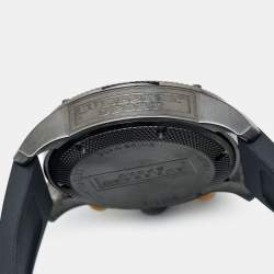 Pre Owned Burberry Grey PVD Coated Stainless Steel Rubber Endurance BU7713 Men's Wristwatch 44 mm