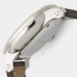 Pre Owned Burberry Beige Stainless Steel Calf Leather The Britain BBY1101 Men's Wristwatch 43.50 mm