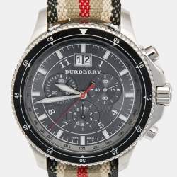 Burberry Grey Stainless Steel Canvas Endurance BU7601 Men's Wristwatch 44 mm