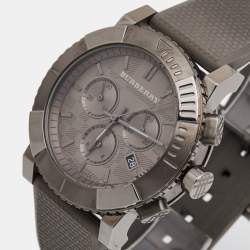 Burberry Grey PVD Stainless Steel Rubber Trench BU2302 Men's Wristwatch 42.5 mm