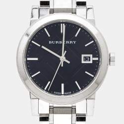 Pre Owned Burberry Black Stainless Steel The City BU9101 Women's Wristwatch 34 mm 