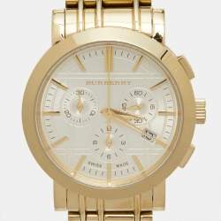 Burberry Yellow Gold Plated Stainless Steel Heritage BU1757 Women's Wristwatch 40 mm