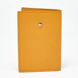 Pre Owned Bvlgari Mustard Leather Passport Holder