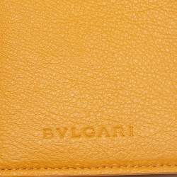 Pre Owned Bvlgari Mustard Leather Passport Holder