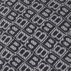 Pre Owned Bvlgari Grey Monogram Silk Jacquard Skinny Tie 