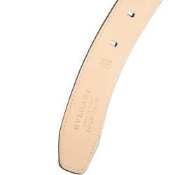 Pre Owned Bvlgari Black Leather Buckle Belt 110CM