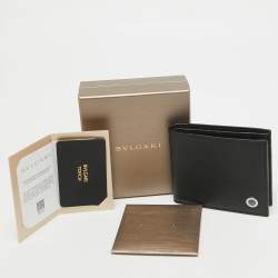 Bvlgari Black Leather Bifold Wallet 