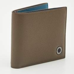 مملوكة مسبقًا محفظة بلغاري جلد رمادي فاتح بلغاري بلغاري طية ثنائية