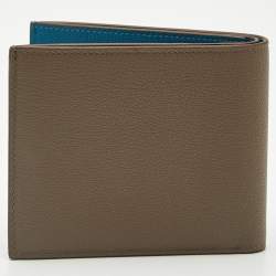 مملوكة مسبقًا محفظة بلغاري جلد رمادي فاتح بلغاري بلغاري طية ثنائي�ة