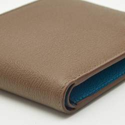 مملوكة مسبقًا محفظة بلغاري جلد رمادي فاتح بلغاري بلغاري طية ثنائية