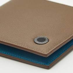 مملوكة مسبقًا محفظة بلغاري جلد رمادي فاتح بلغاري بلغاري طية ثنائية