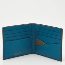 مملوكة مسبقًا محفظة بلغاري جلد رمادي فاتح بلغاري بلغاري طية ثنائية