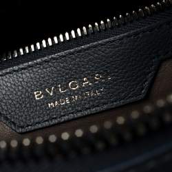 Bvlgari Deep Midnight Blue Leather Zip Briefcase