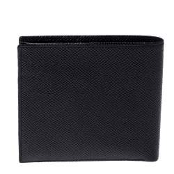 Bvlgari Black Grained Leather Bifold Wallet