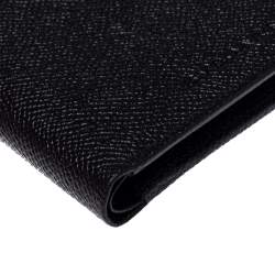 Bvlgari Black Grained Leather Bifold Wallet