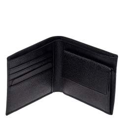 Bvlgari Black Grained Leather Bifold Wallet