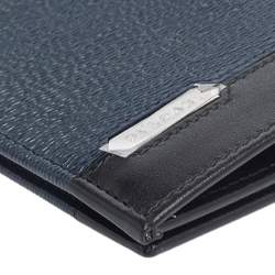 Bvlgari Blue/Black Leather Scaglie Long Wallet