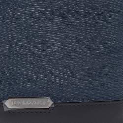 Bvlgari Blue/Black Leather Scaglie Long Wallet