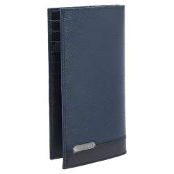 Bvlgari Blue/Black Leather Scaglie Long Wallet