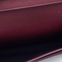 Bvlgari Burgundy/White Leather Card Holder