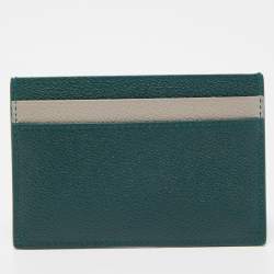 Bvlgari Green/Grey Leather Bvlgari Bvlgari Card Holder